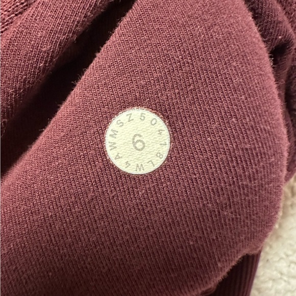 Lululemon Scuba Hoodie Light Cotton Fleece Full Zip Sweatshirt Burgundy Red - Picture 11 of 13